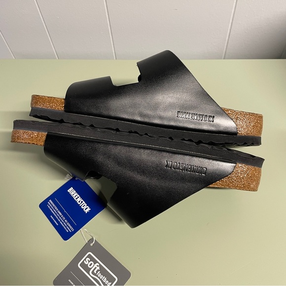 NWT Birkenstock Arizona Soft Footbed, Smooth Leather, Amalfi Black, size 8 - Picture 5 of 9
